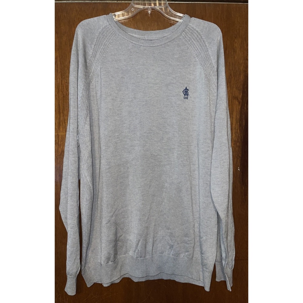NWT Mens Footjoy Crewneck Sweater 29076 Gray Atlanta CC Logo Wool Drirelease XXL